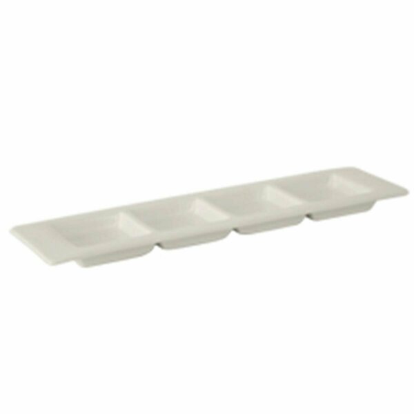 Tuxton China Vitrified China 4 Compartment Plate Pearl White - 12.75 x 1.38 in. - 1 Dozen AMU-557